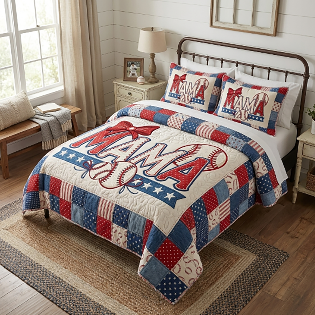 Mama Baseball Patchwork WN0304009CL Duvet Cover Set