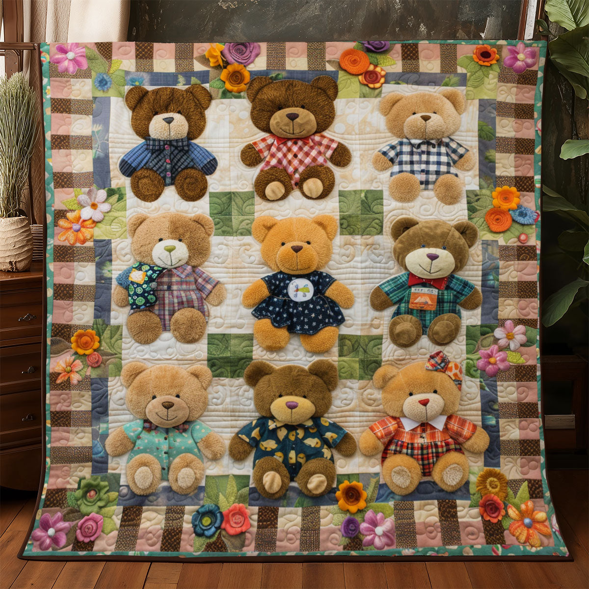 Teddy Stitchwork WJ0801016CL Quilt