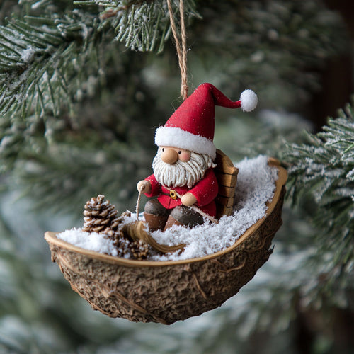 The Holly Jolly Gnome Boat WJ0312439CL Christmas Ornament