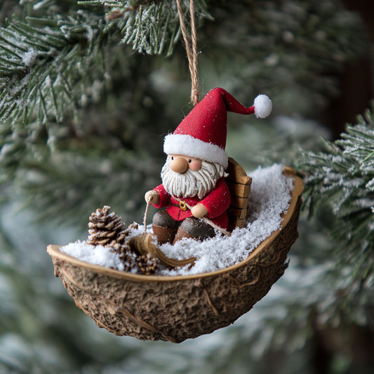 The Holly Jolly Gnome Boat WJ0312439CL Christmas Ornament