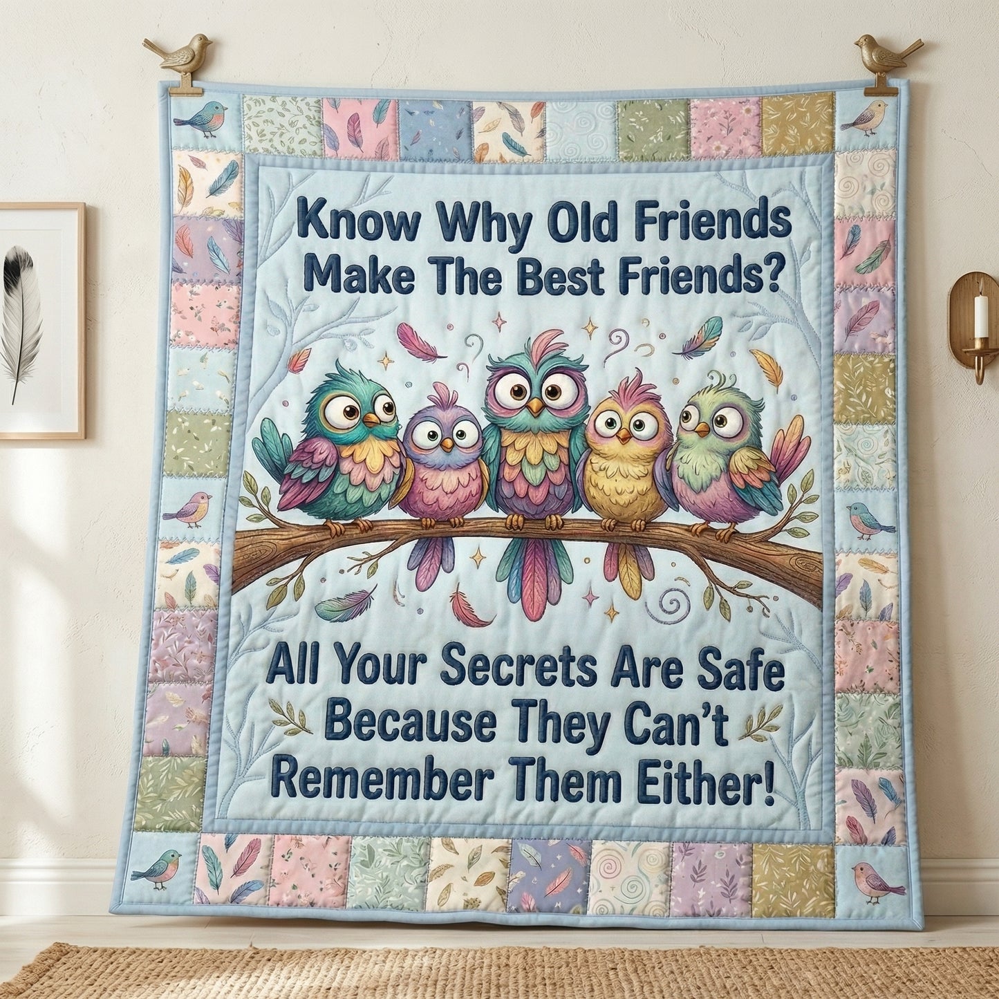 Funny Old Friends Owl WN0604012CL Quilt