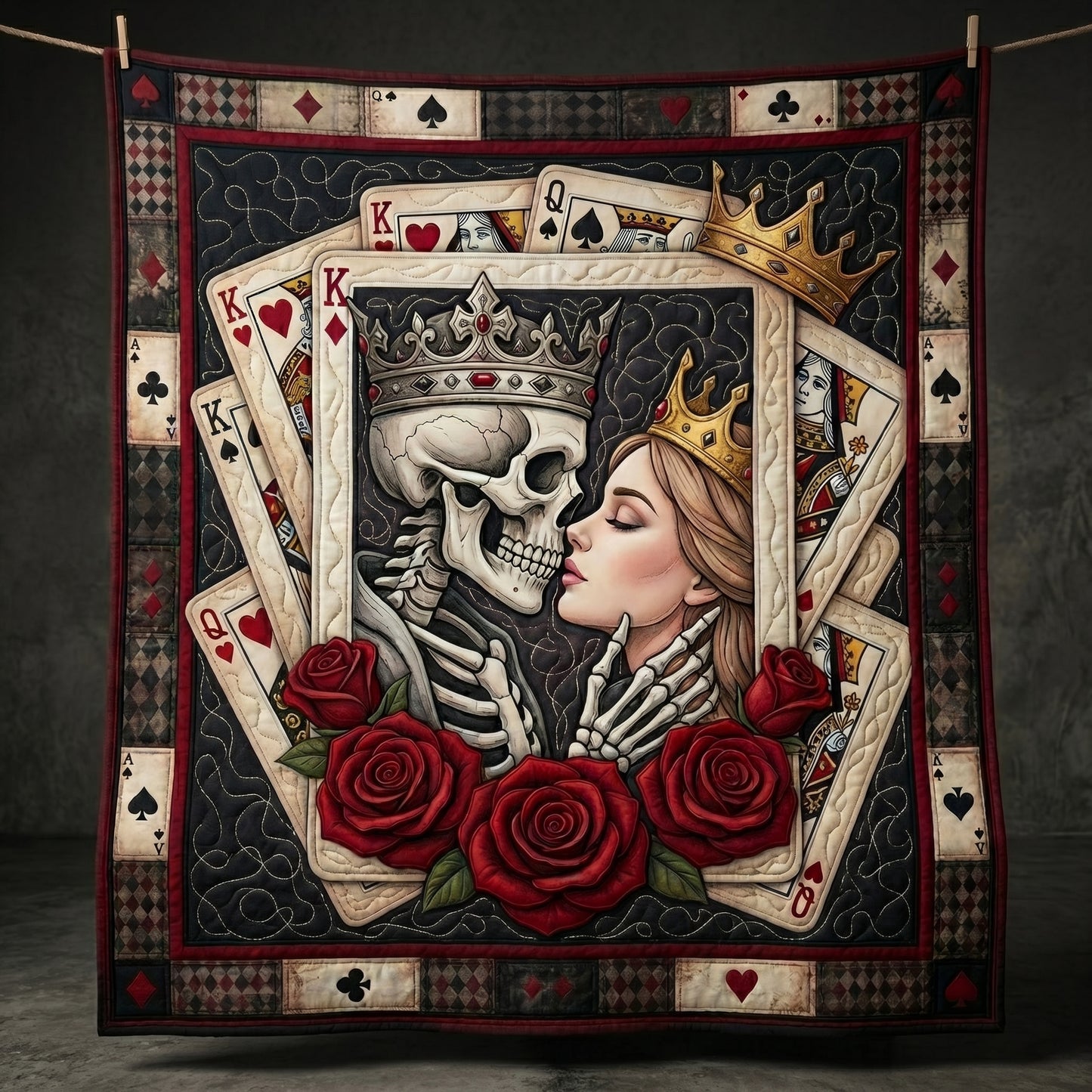 Till Death Royal Skeleton Romance WN1304015CL Quilt