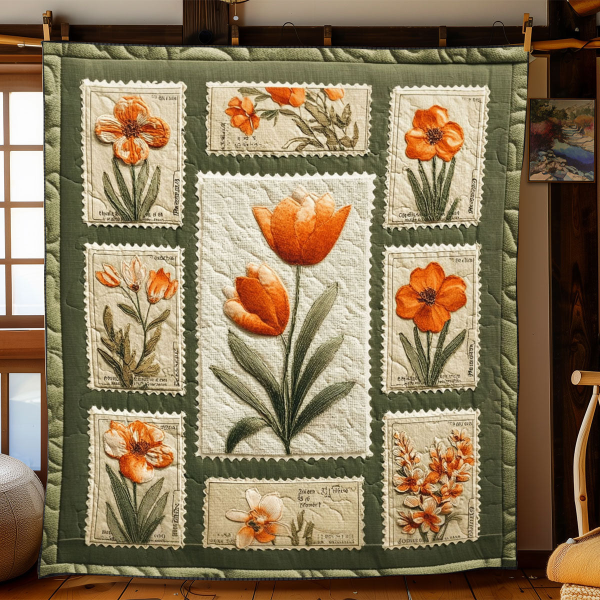 Timeless Floral Postage WJ1001034CL Quilt