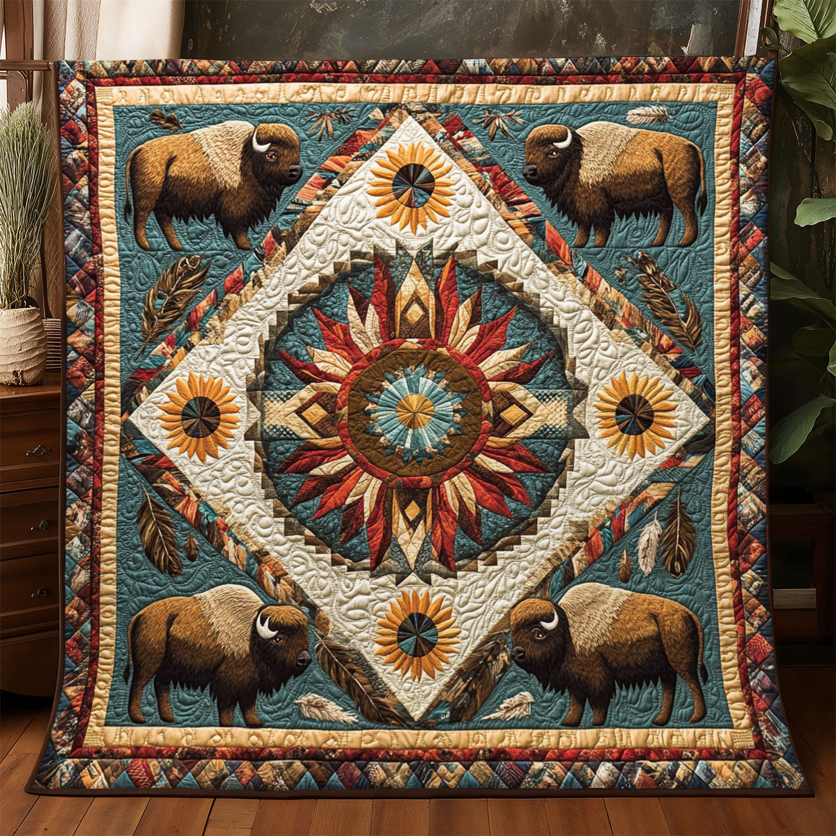 Tribal Bison Power WJ0801028CL Quilt