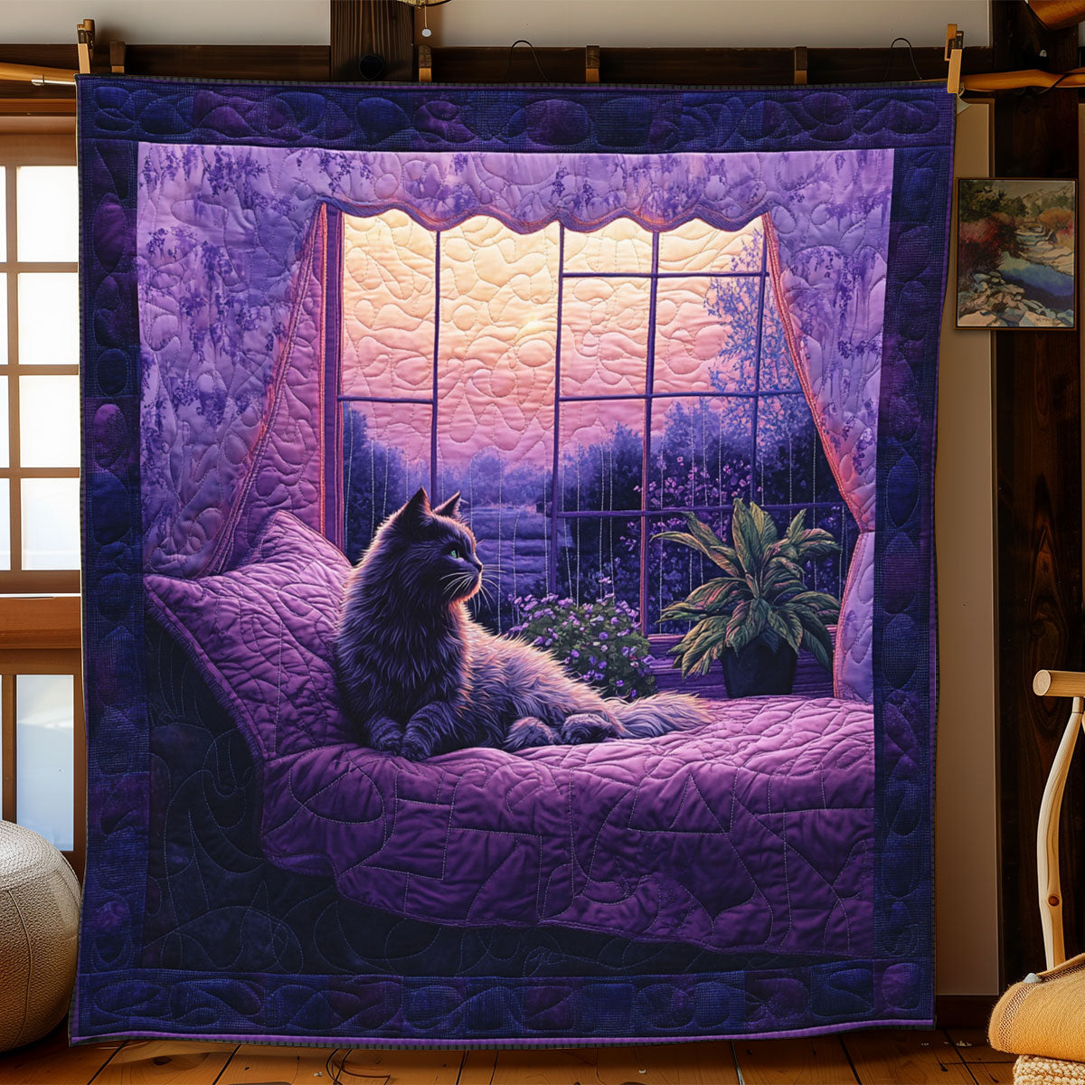Violet Dream Cat WJ1301034CL Quilt