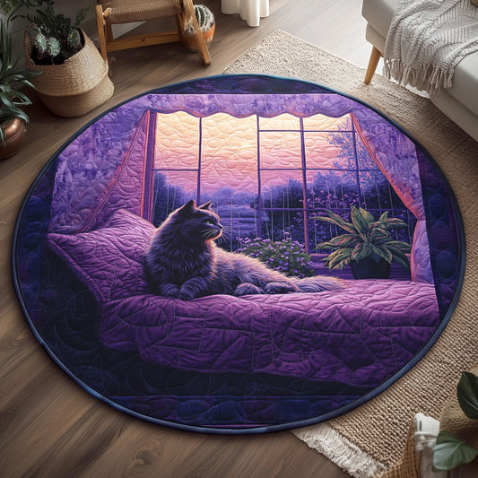 Violet Dream Cat WJ1301138CL Quilted Round Mat