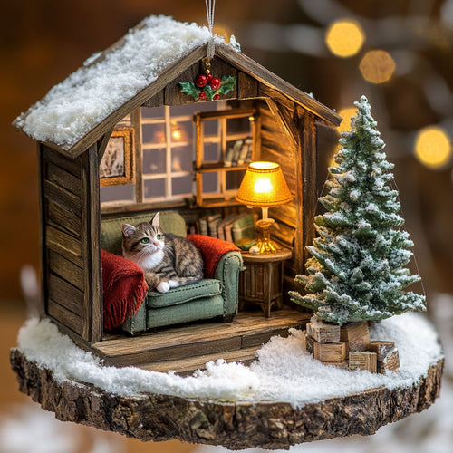 Warm Sofa Cat WJ2611029CL Christmas Ornament