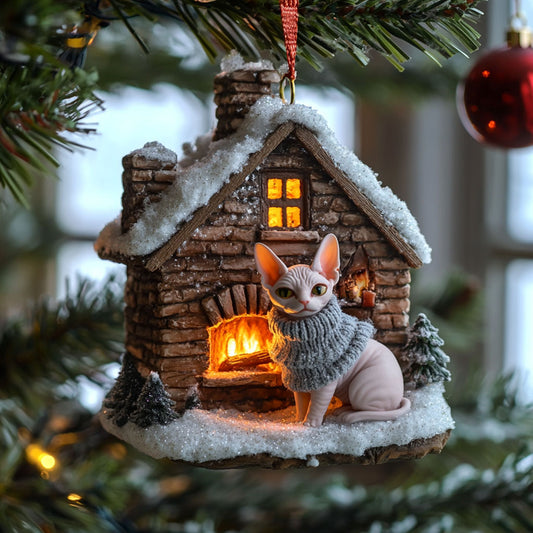 Warm Sphinx Cat WJ2611030CL Christmas Ornament
