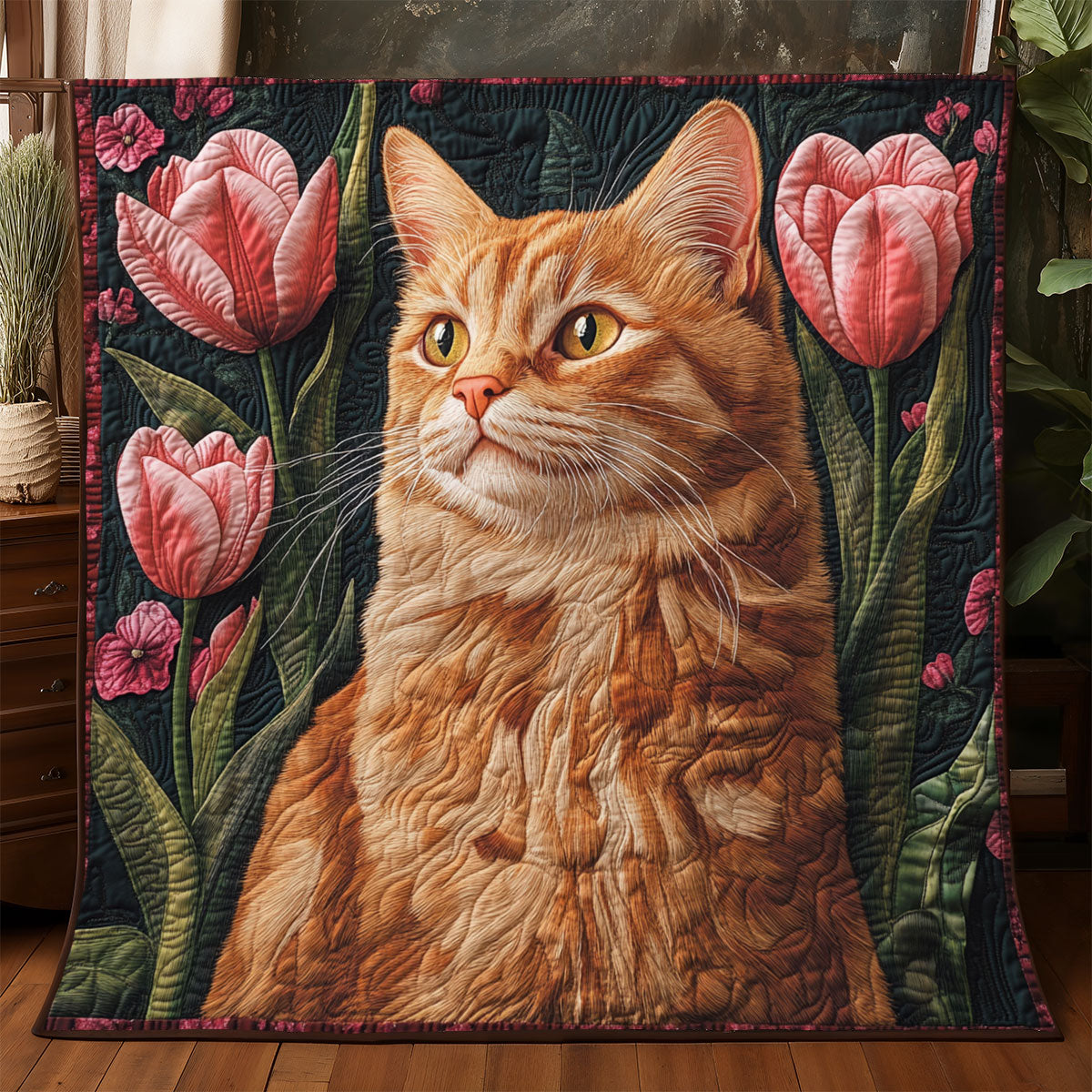 Whiskers In The Tulips WJ1001008CL Quilt