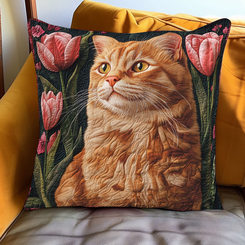 Whiskers In The Tulips WJ1001062CL Quilt Pillow Case