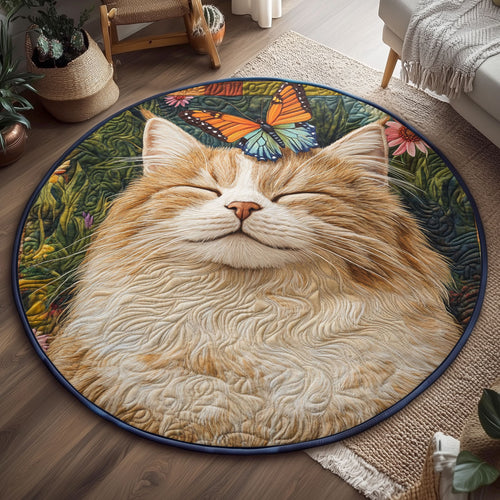 Wing Gazing Cat WJ0901147CL Quilted Round Mat