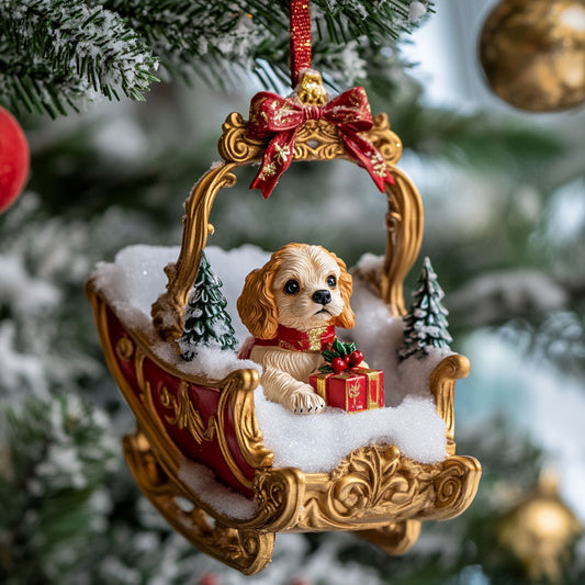 Winter Pup Ride WJ2611047CL Christmas Ornament